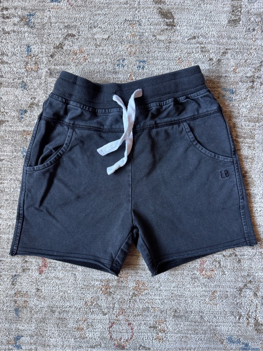 Little Bipsy Raw Black Kids' Pull-On Knit Shorts with Drawstring